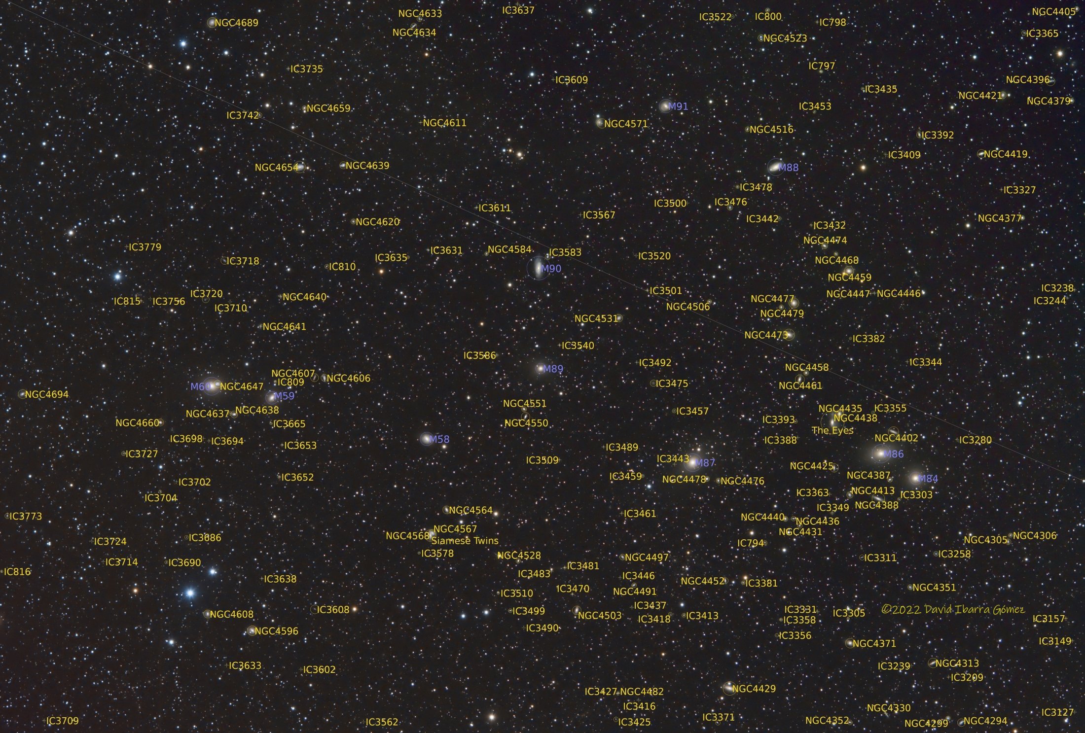 Gran campo centrado en M89 - Anotada - David Ibarra